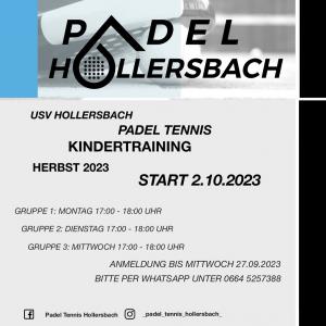 PADEL Training für Kinder HERBST 2023